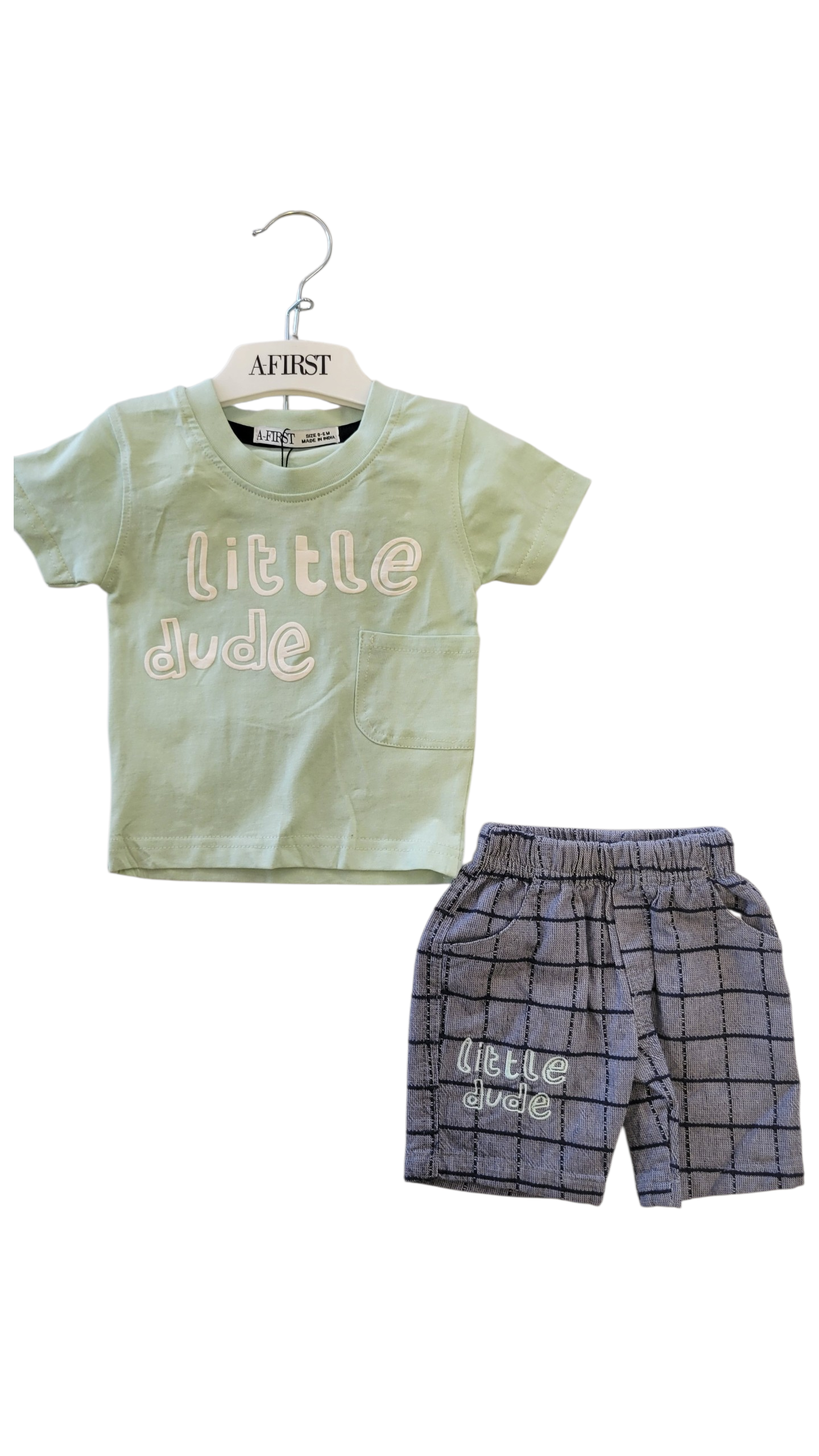 20260218_144112 BABY BOY 2 PIECE SET MINT LITTLE DUDE - Image 1