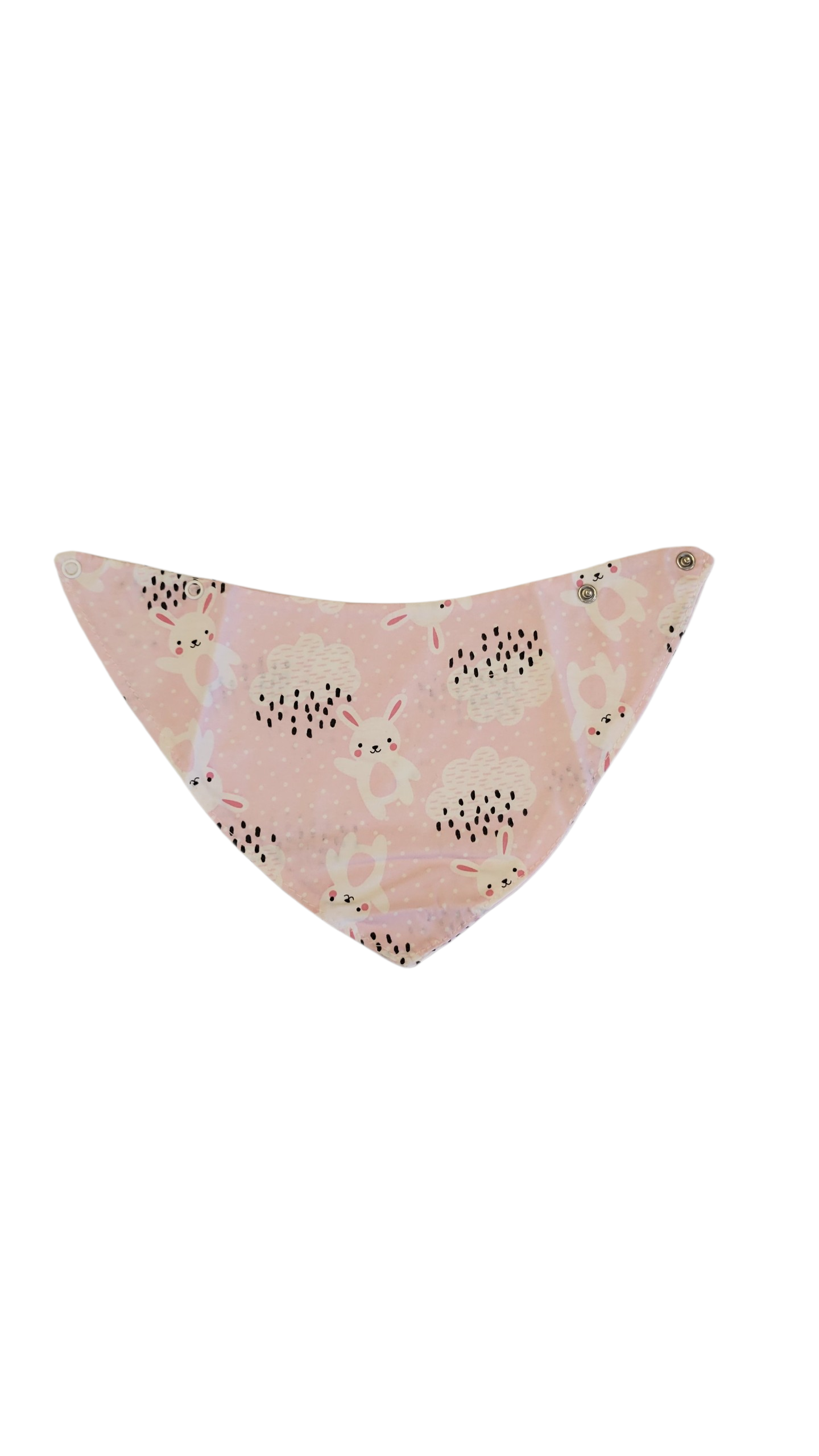 20260218_161829 BABY GIRL BANDANA BIB PINK RAIN DROPS - Image 1