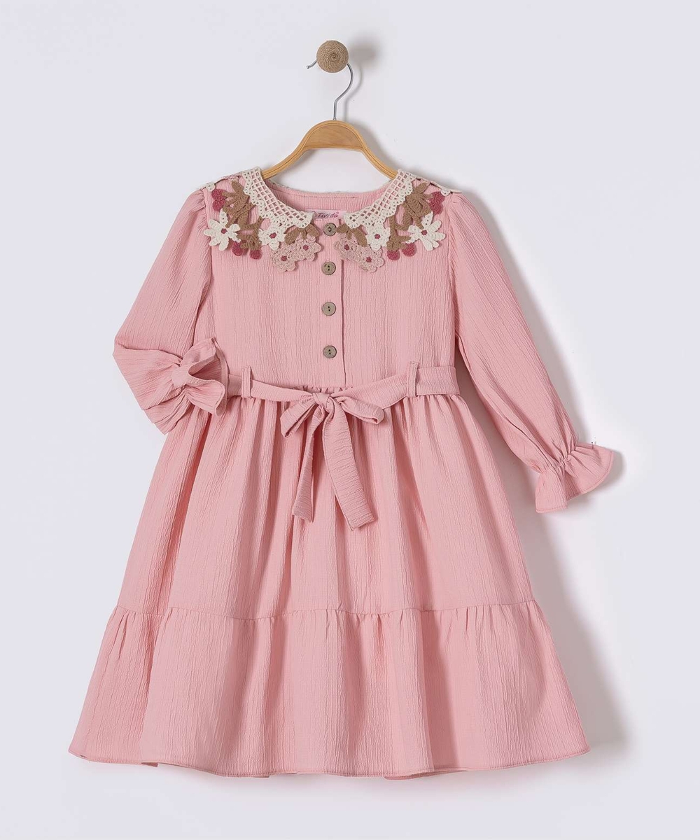 160760035803001_0117869_005_01_HGH GIRL DRESS WITH KNITTED COLLAR - Image 1