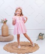 GIRLS LACE DRESS WITH BIG HEADBAND