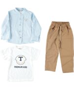 BOY 3 PIECE SET T WITH BROWN CHINOS - Image 4