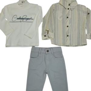 BABY BOY 3 PIECE SET ASH CREATURE