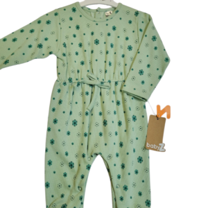 BABY GIRL GREEN JUMPSUIT WITH FLOWER