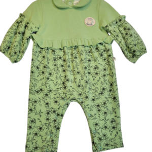BABY GIRL GREEN JUMPSUIT WITH DINOSAUR