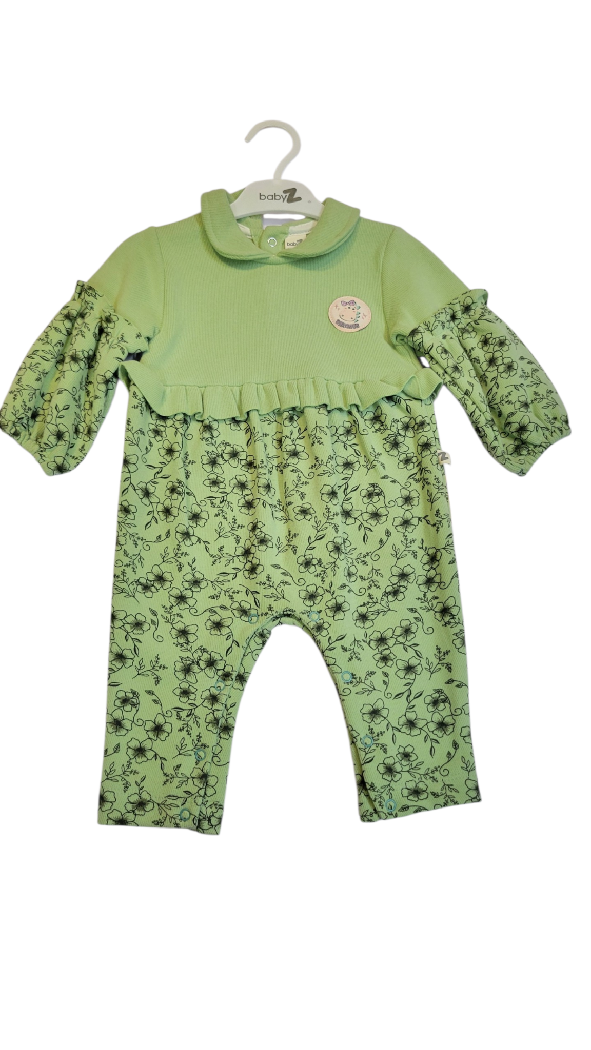 20260409_182128-Photoroom BABY GIRL GREEN JUMPSUIT WITH DINOSAUR - Image 1