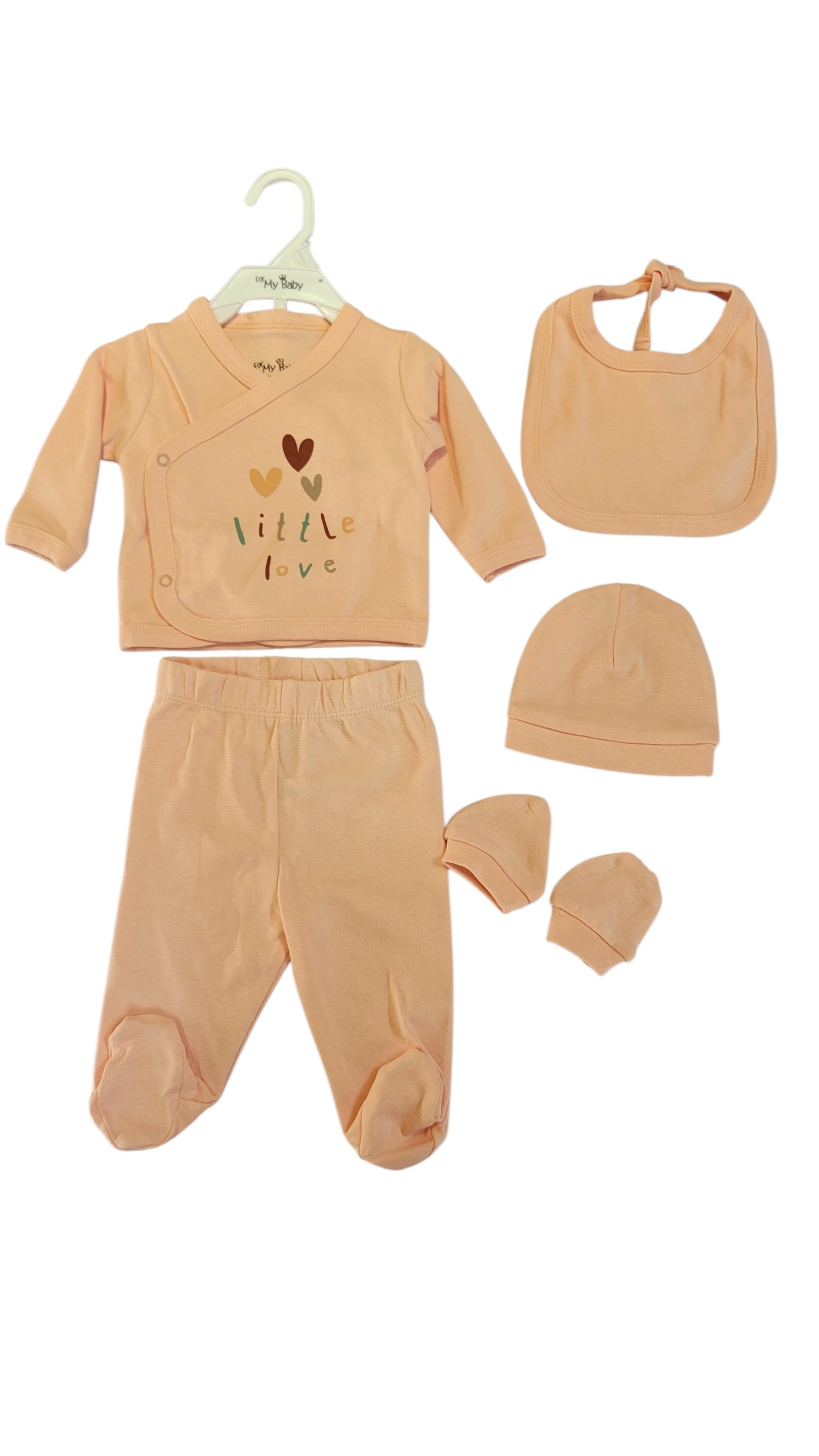 20260613_110526 BABY GIRL SNAPSUIT SET PEACH LOVE - Image 1