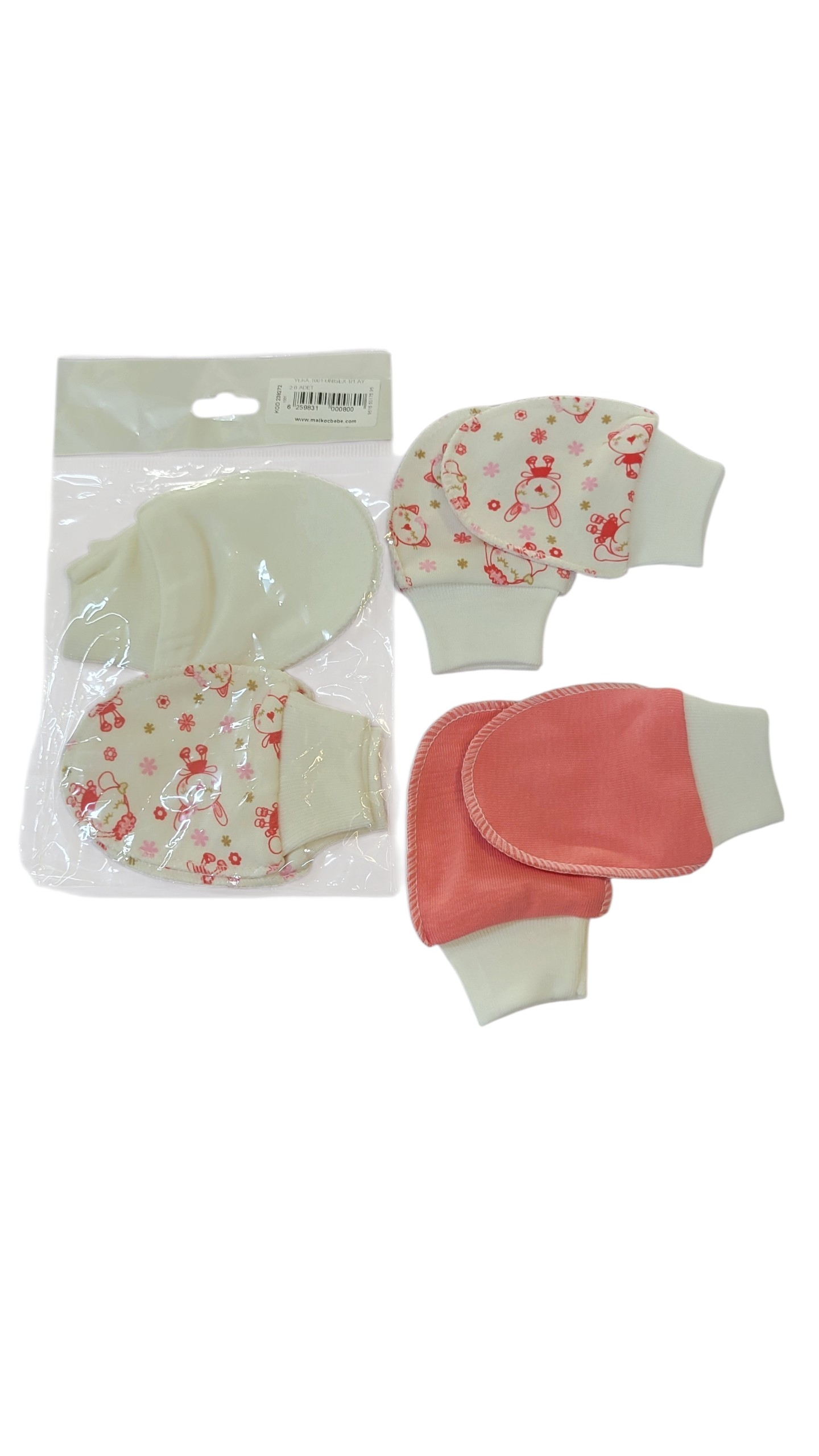 20260619_125641 BABY 2 IN 1 MITTENS RABBIT & DOG DESIGN - Image 1