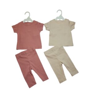 BABY GIRL 2 IN 1 TWO PIECE SET POWDER PINK