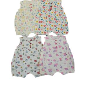 BABY GIRL 4 IN 1 ROMPERS WITH TWO POCKETS