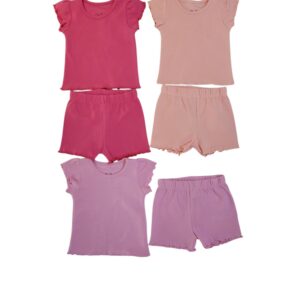 BABY GIRL 3 IN 1 TWO PIECE SET FUSCHIA PINK