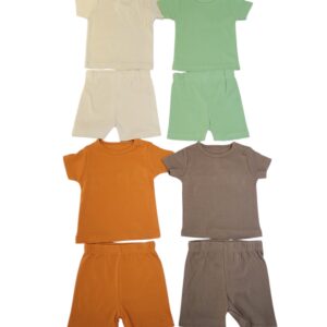 BABY BOY 4 IN 1 TWO PIECE SET ORANGE & BROWN