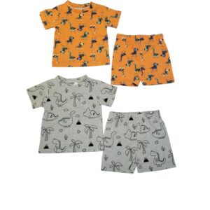 BABY BOY 2 IN 1 TWO PIECE SET ORANGE & ASH