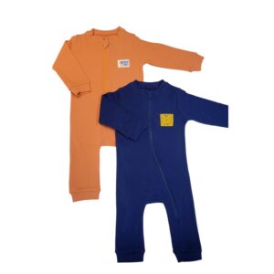 BABY 2 IN 1 UNISEX JUMPSUIT ORANGE & NAVY BLUE
