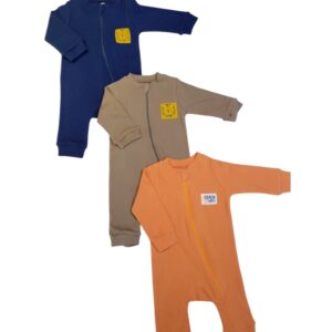 BABY 3 IN 1 UNISEX JUMPSUIT PEACH & BROWN